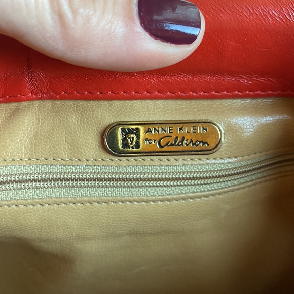 Vintage Anne Klein Orange Shoulder Bag/Clutch 🍊 - Picture 3 of 7